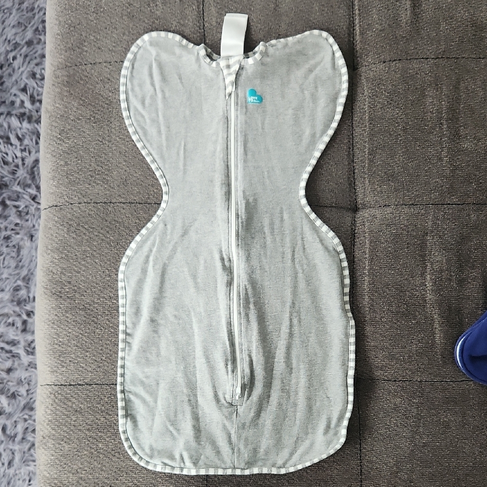 Love to Dream Gray Swaddle with Heart Logo